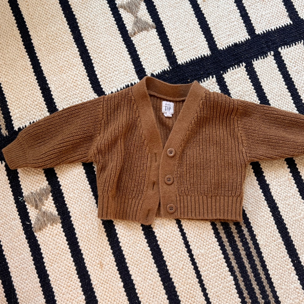 Baby gap 3-6 months cable cardigan - brown